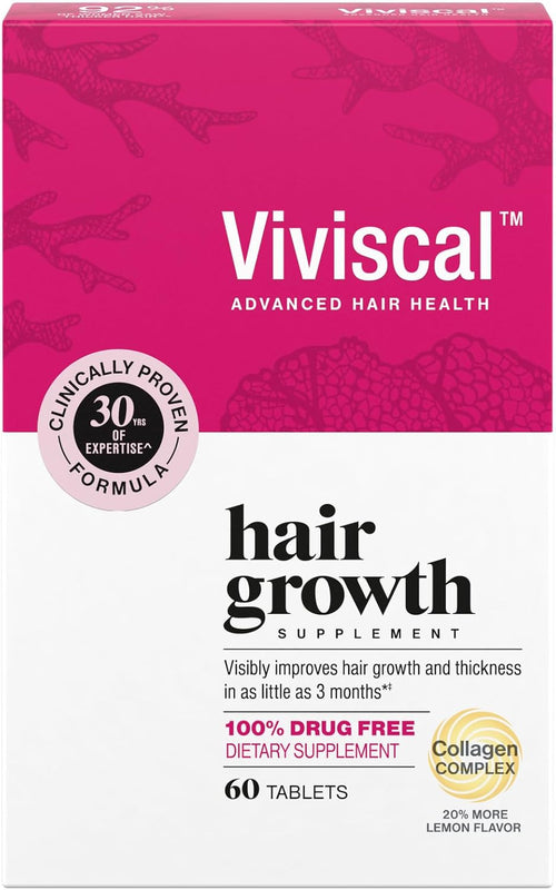 Viviscal Hair Growth Supplements ForWomen For Thicker, Fuller Hair,Nourishes Thinning & Loss, WithProprietary Collagen Complex, 60Tablets, 1 Month Supply