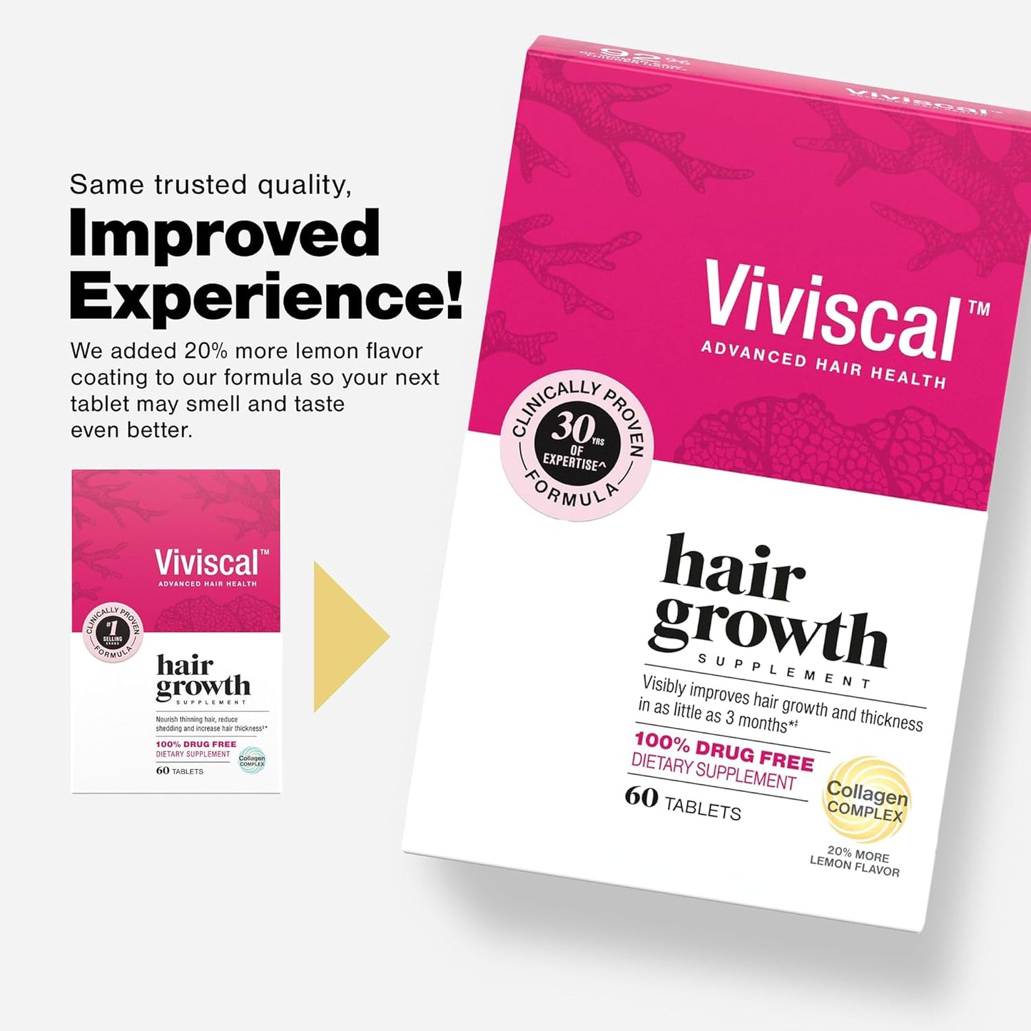 Viviscal Hair Growth Supplements ForWomen For Thicker, Fuller Hair,Nourishes Thinning & Loss, WithProprietary Collagen Complex, 60Tablets, 1 Month Supply