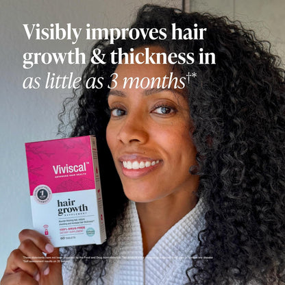 Viviscal Hair Growth Supplements ForWomen For Thicker, Fuller Hair,Nourishes Thinning & Loss, WithProprietary Collagen Complex, 60Tablets, 1 Month Supply